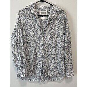 Grayson Frank & Eileen The Hero Floral Cotton Button Up Shirt Blue 2 Small Flaw